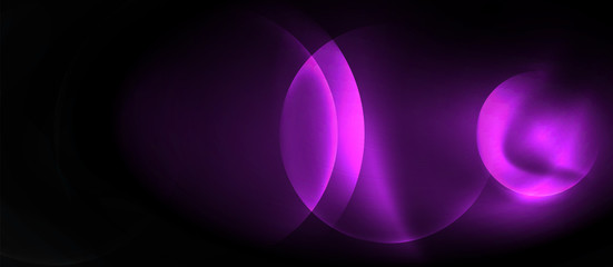 Shiny neon circles abstract background