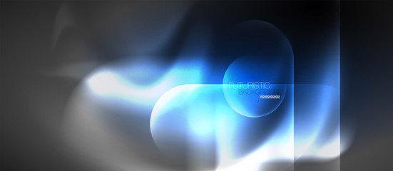 Neon glowing techno lines, hi-tech futuristic abstract background template