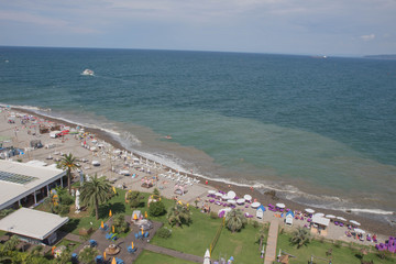 Fototapeta na wymiar Seaside promenade Georgian Resort Town Of Batumi