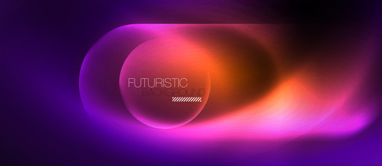 Neon glowing techno lines, hi-tech futuristic abstract background template