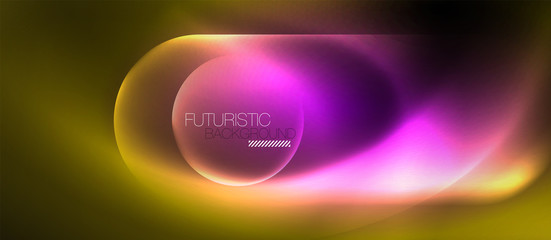 Neon glowing techno lines, blue hi-tech futuristic abstract background template