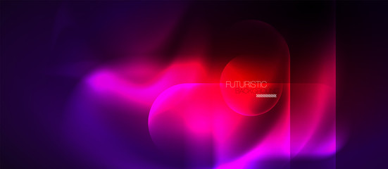 Neon glowing techno lines, hi-tech futuristic abstract background template