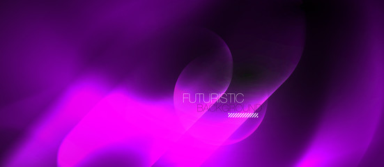 Neon glowing techno lines, hi-tech futuristic abstract background template