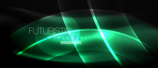 Naklejka premium Neon light waves
