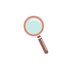 Magnifying glass icon, vector magnifier or loupe sign. Vector flat icon. Color icon