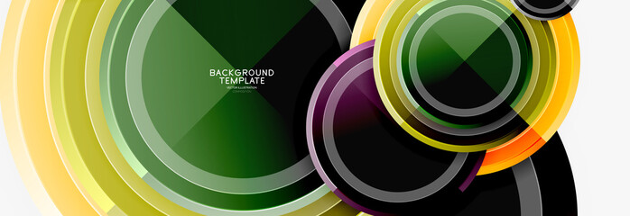 Obraz premium Abstract round geometric shapes, modern circles background