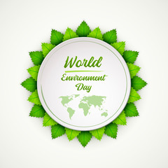 World Environment day. Bright fresh green leaves. Vector illustration EPS10