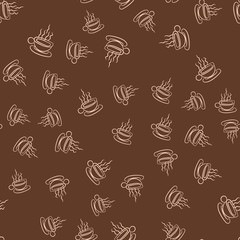 Coffee seamless vector pattern for Cup mug, restaurant or cafe menu design. 
