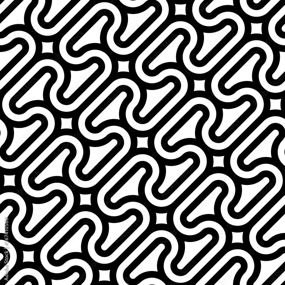 Poster Vector geometric pattern. Seamless braided linear pattern.