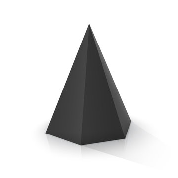 Black hexagonal pyramid