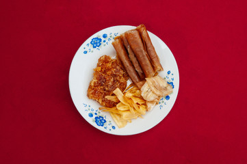 Thai dried fruit sweet snack - Mango sheet, Crispy banana and preserved pinsapple