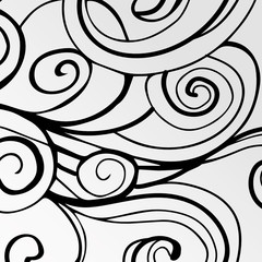 Abstract linear black and white ink drawing, Creative seamless pattern. Textures made with ink. Hand-drawn for your designs: posters, invitations, cards, etc. Vector.
