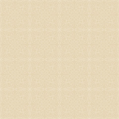 Beige & white monochromatic ornamental seamless vector pattern