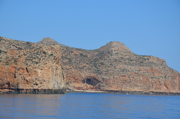 Greece Crete landscape mountains road panorama sea shore sun beach