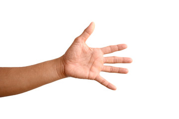 Symbol empty hand holding isolated on the white background.