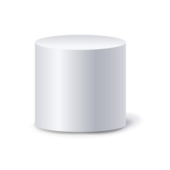 White Cylinder Isolated White Background