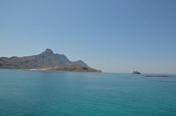 Greece Crete landscape mountains road panorama sea shore sun beach