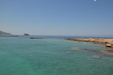 Greece Crete landscape mountains road panorama sea shore sun beach