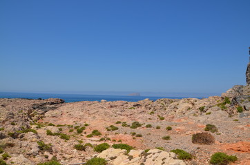 Greece Crete landscape mountains road panorama sea shore sun beach