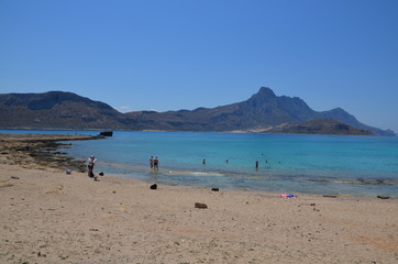 Greece Crete landscape mountains road panorama sea shore sun beach