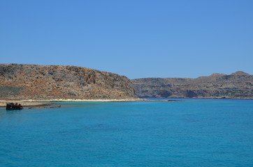 Greece Crete landscape mountains road panorama sea shore sun beach