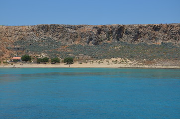 Greece Crete landscape mountains road panorama sea shore sun beach