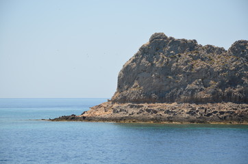 Greece Crete landscape mountains road panorama sea shore sun beach