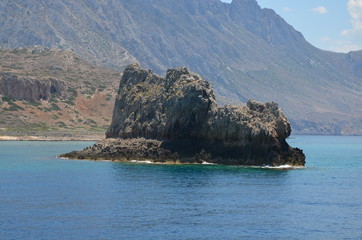 Greece Crete landscape mountains road panorama sea shore sun beach