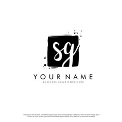 S G SG initial square logo template vector