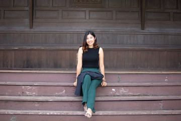 Obraz premium Portrait Of Asian young cute Woman Smiling