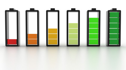 Energy battery; technology concepts, isolated on white; high quality 3d rendering