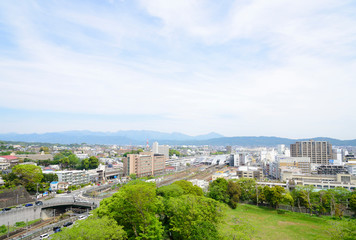 Fototapeta na wymiar 小田原城から見える北方向の風景（神奈川県小田原市）