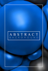 Creative abstract background with blue glossy 3d balls.