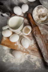 Ingredients for baking on the table