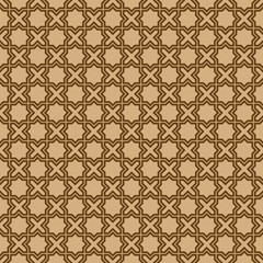 Seamless geometric ornament in brown colors lines.