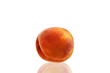 Fresh peach isolated on white. Free space for your text. 