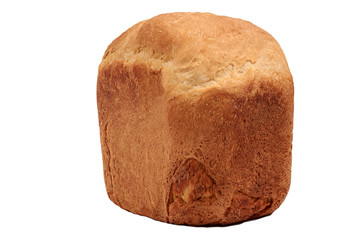 Fresh baked bread isolated on white background.
