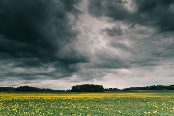 Storm over latvian fields