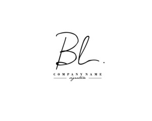 B L BL Signature initial logo template vector