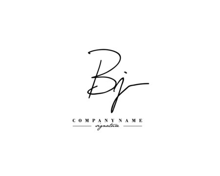 B J BJ Signature initial logo template vector