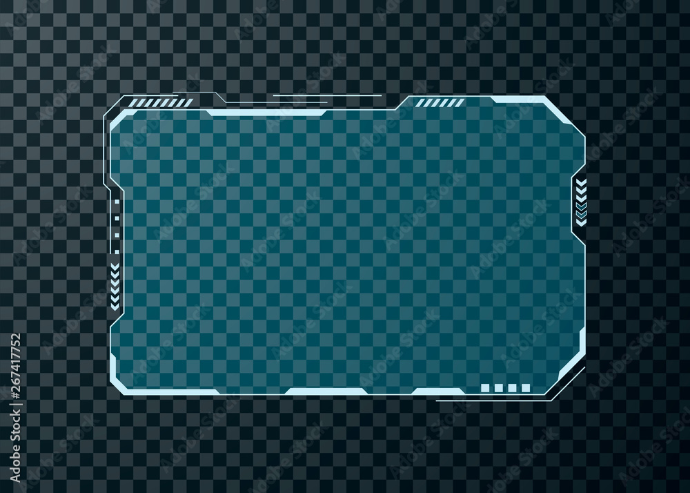 Poster hud futuristic user interface screen element. abstract control panel layout design. sci fi virtual t