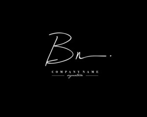 B N BN Signature initial logo template vector