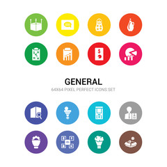 16 general vector icons set included initial coin offering, inspiration, internet of things, invention, job interview, laser measurement, lead conversion, map search, market share, marketing budget,
