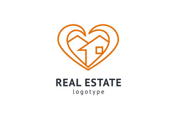 Abstract real estate agent logo icon vector design. Rent, sale of real estate vector logo, House cleaning, home security, real estate auction. Vector building logo concept.