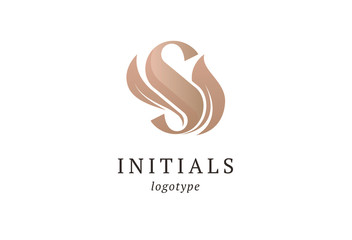 Letter S vector logo. Vintage Insignia and Logotype. Business sign, identity, label, badge initials. Monogram design elements, graceful template. Calligraphic elegant logo design