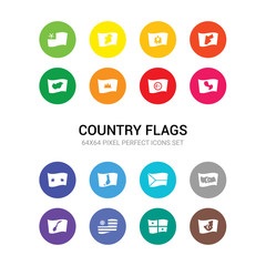 16 country flags vector icons set included algeria flag, panama flag, uruguay flag, norway turkey czech eepublic finland syria paraguay tunisia cambodia icons