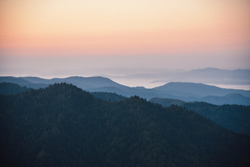 Mount Le Conte in Great Smoky Mountains National Park on the Border of Tennessee and North Carolina  