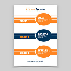 Brochure cover or web banner design with numbered steps