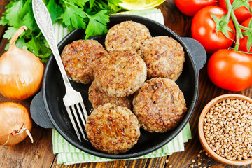  Buckwheat  burgers on the pan