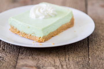 Key lime pie square slice